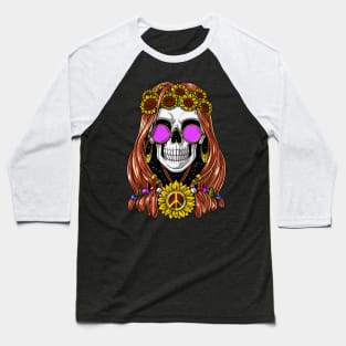 Hippie Skull Baseball T-Shirt